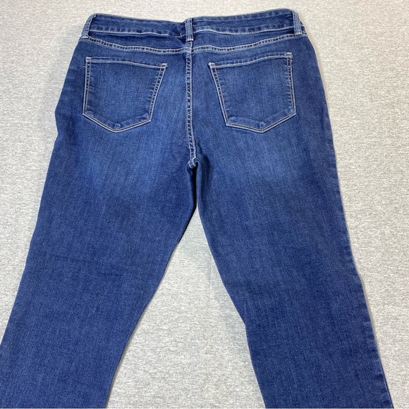 St Johns Bay Jeans Womens 12 Blue Skinny Boho Embroidered Hem Pom Mid Rise Denim - Picture 7 of 14